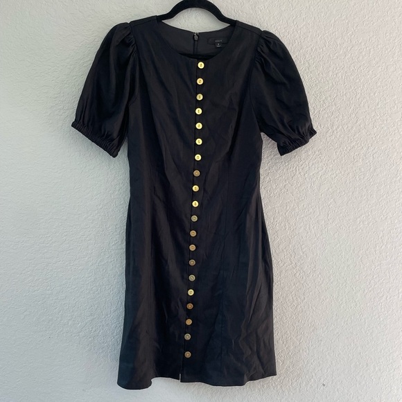 J. Crew Stretch Linen Viscose Blend Button-Front mini dress Size XS - Picture 2 of 7